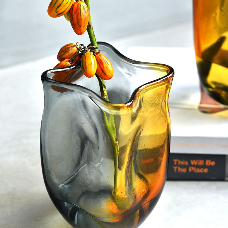 Ink transparent glass vase