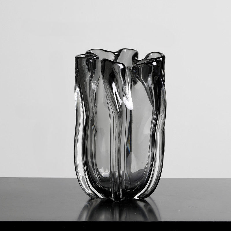Petal glazed vase