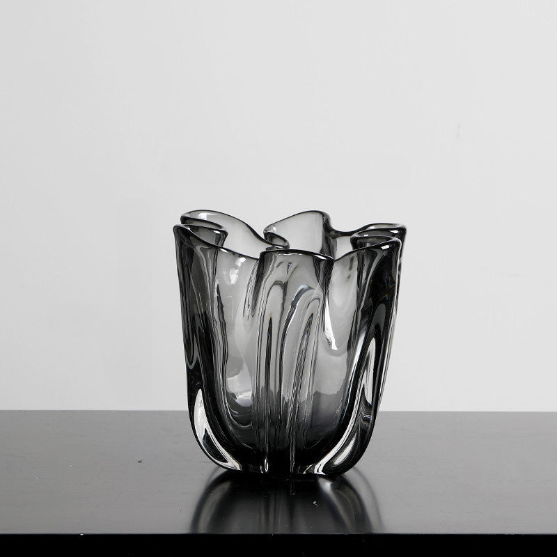 Petal glazed vase