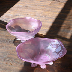 Floor-to-ceiling glass vase