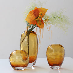 Amber thick-bottomed vase