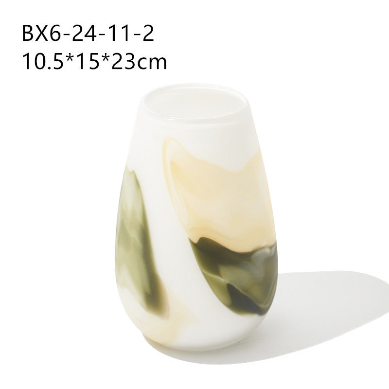 Frosted white transparent vase
