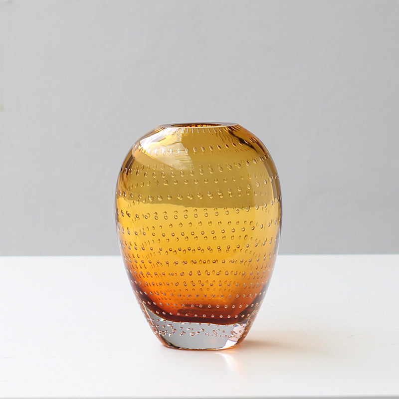 Amber thick-bottomed vase