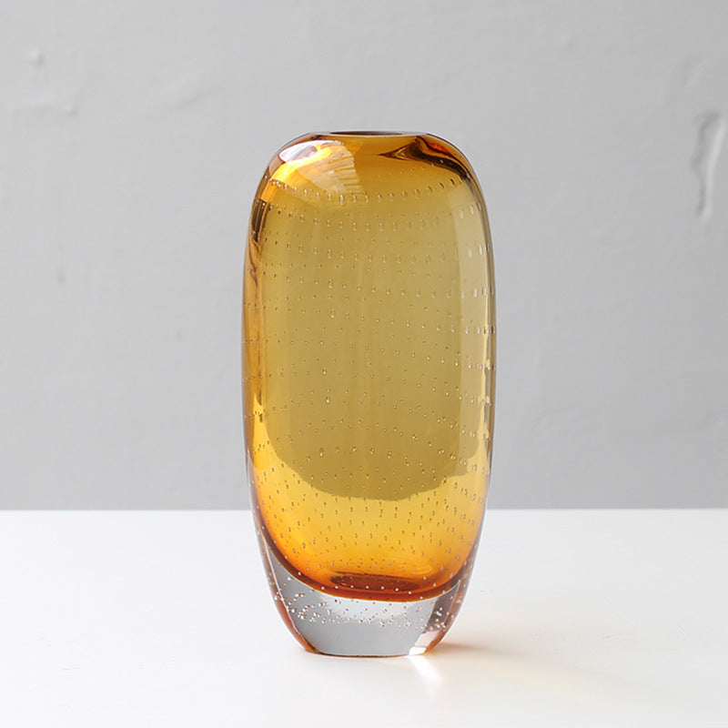 Amber thick-bottomed vase