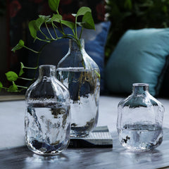 Transparent glass vase