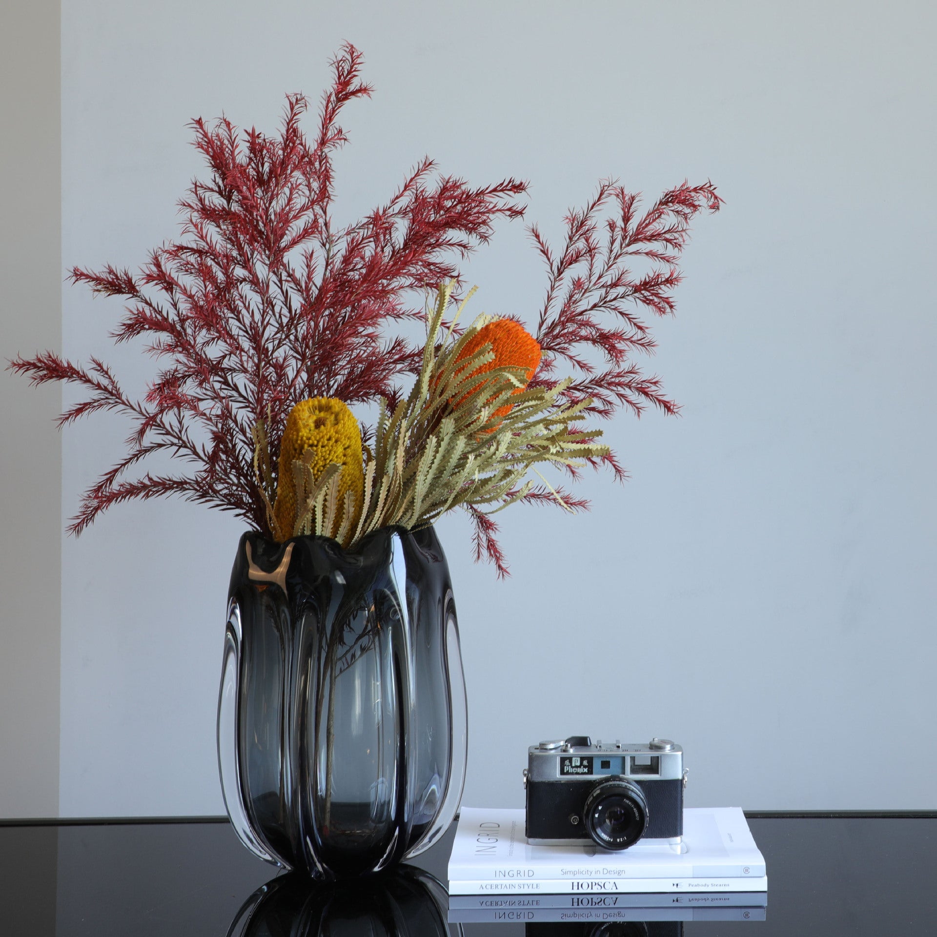 Petal glazed vase