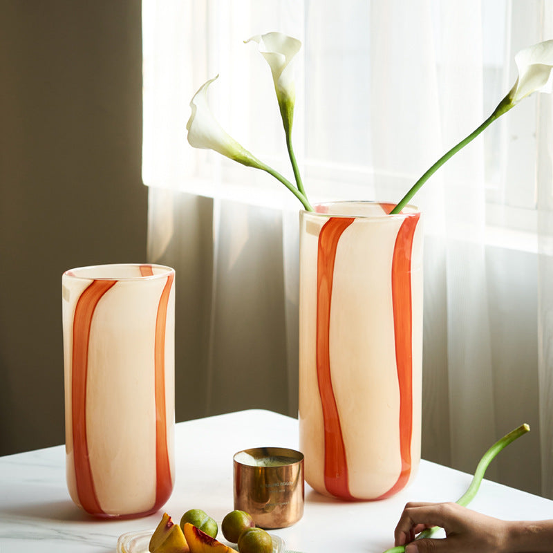Red straight vase