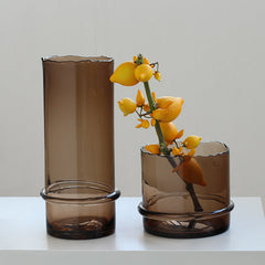 Silk-wrapped straight vase
