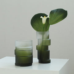 Bamboo glass vase