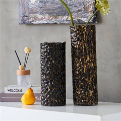 Black gold vase