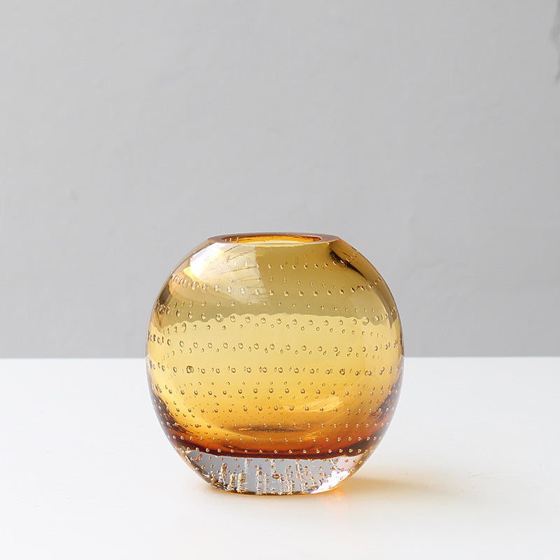 Amber thick-bottomed vase