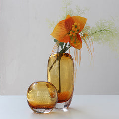 Amber thick-bottomed vase