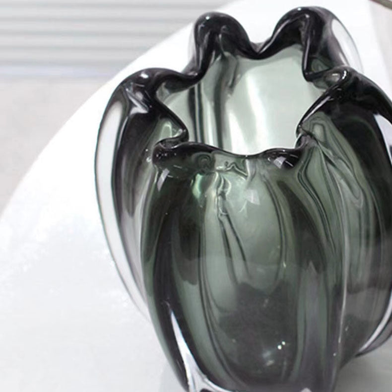 Petal glazed vase