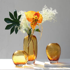 Amber thick-bottomed vase