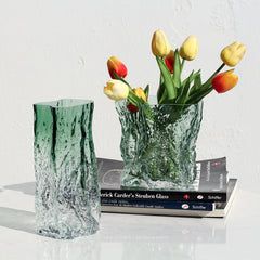 Transparent glass vase