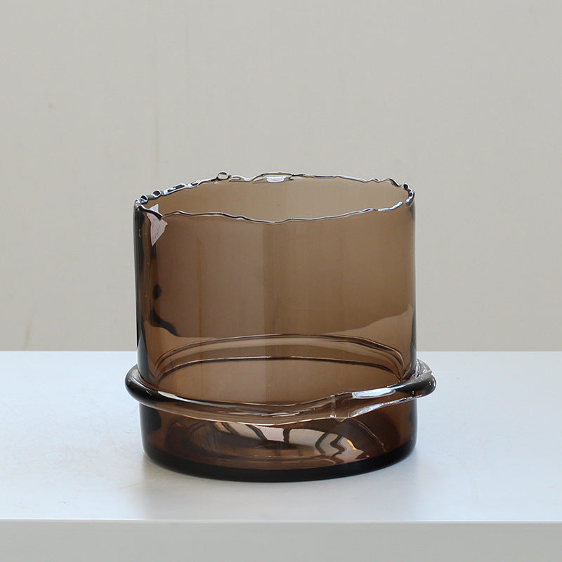 Silk-wrapped straight vase