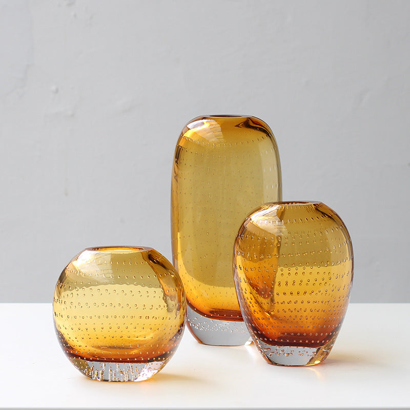 Amber thick-bottomed vase