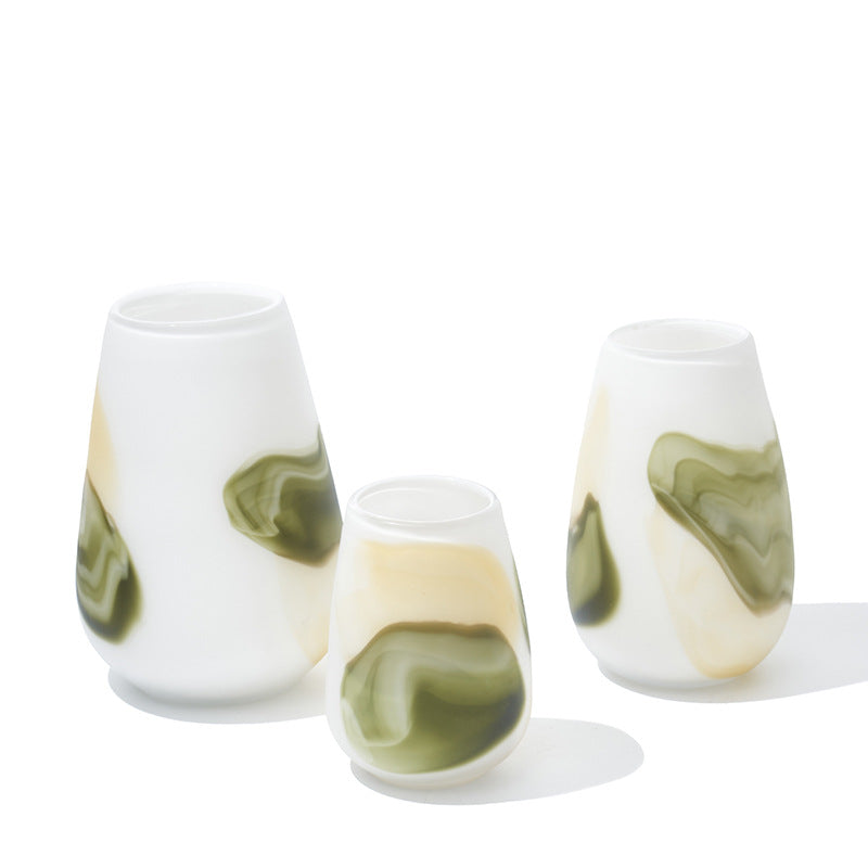 Frosted white transparent vase