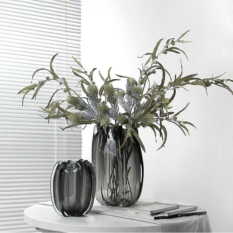 Petal glazed vase