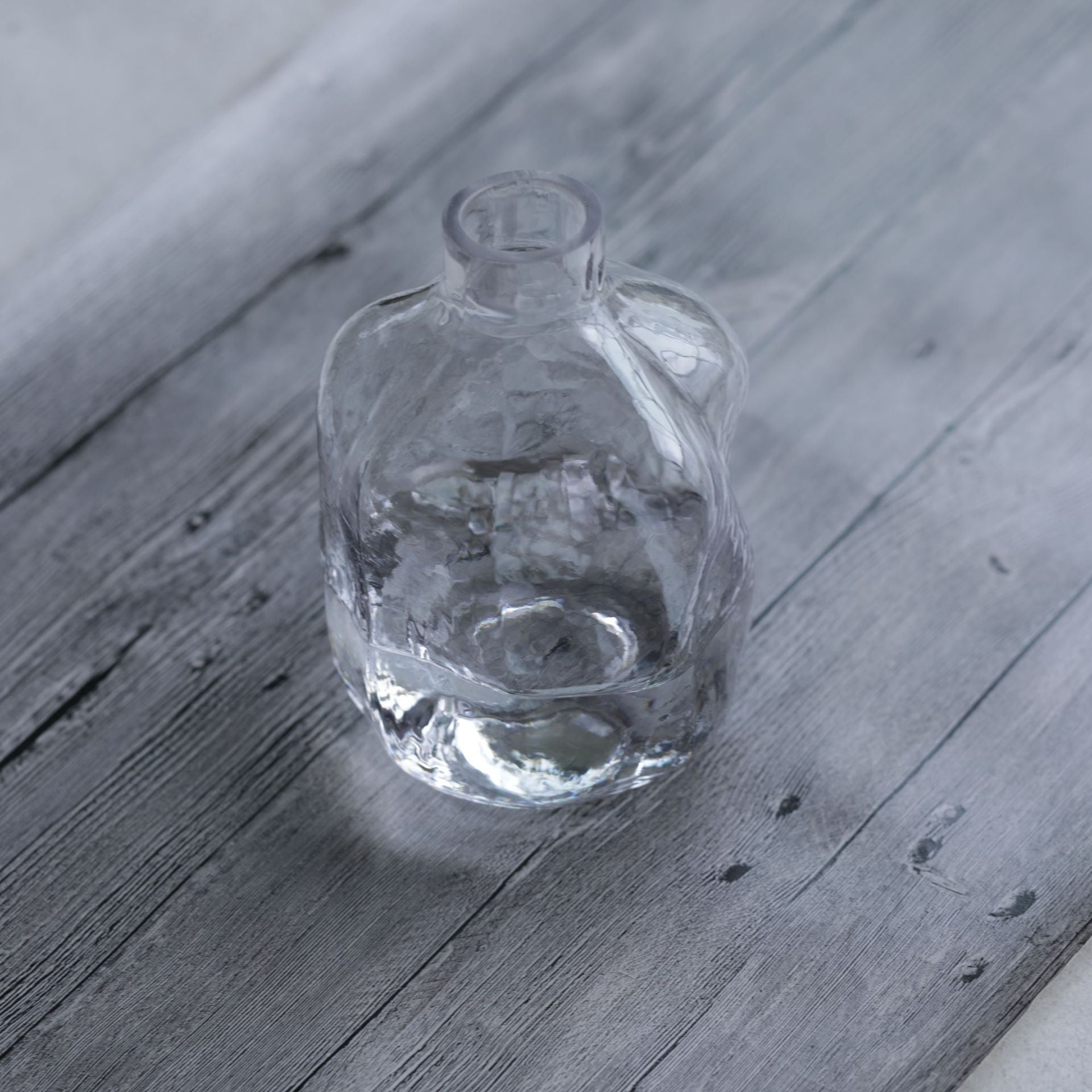 Transparent glass vase