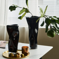 Black gold glazed vase