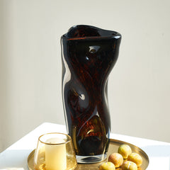 Black gold glazed vase