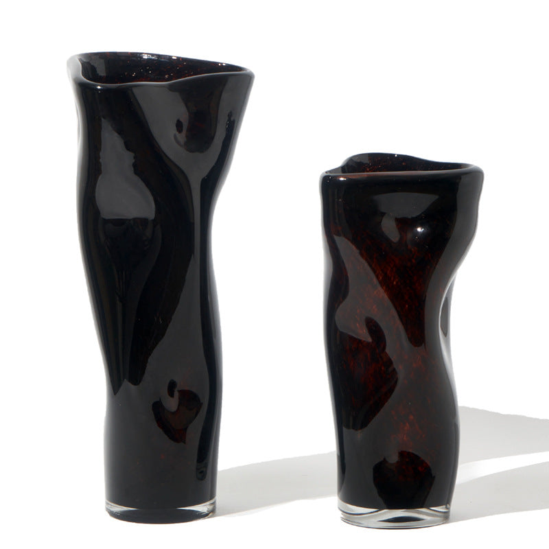 Black gold glazed vase