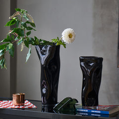 Black gold glazed vase