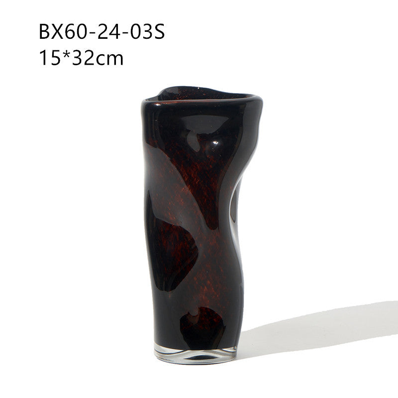 Black gold glazed vase