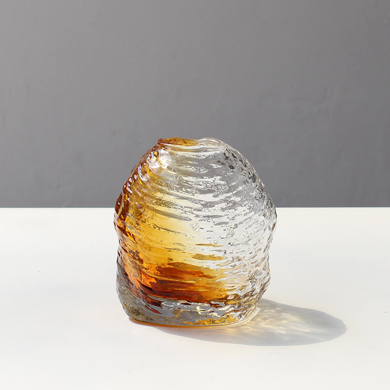 Amber glass vase