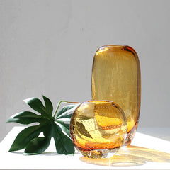 Amber thick-bottomed vase