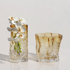 Transparent glass vase