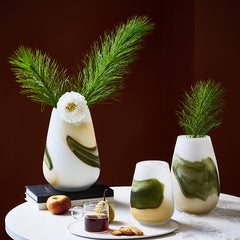 Frosted white transparent vase