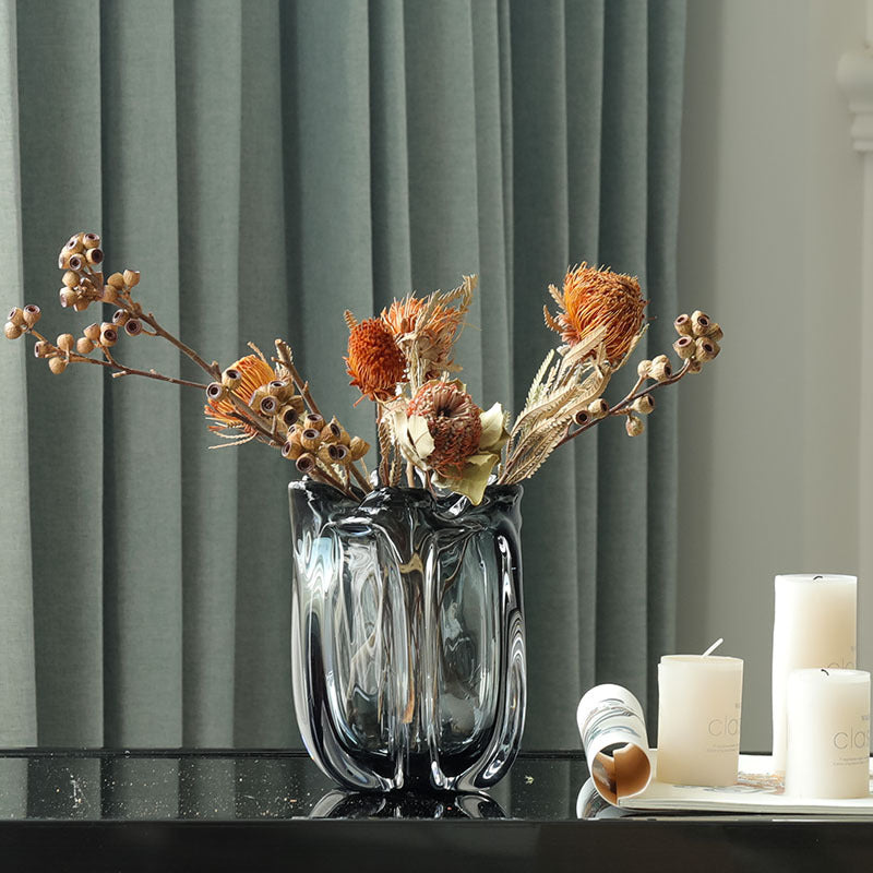 Petal glazed vase