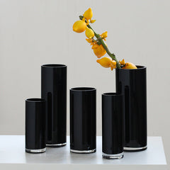 Black straight vase