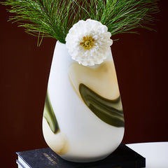 Frosted white transparent vase