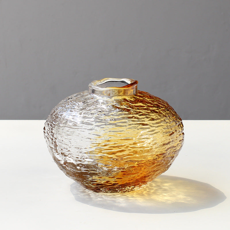 Amber glass vase